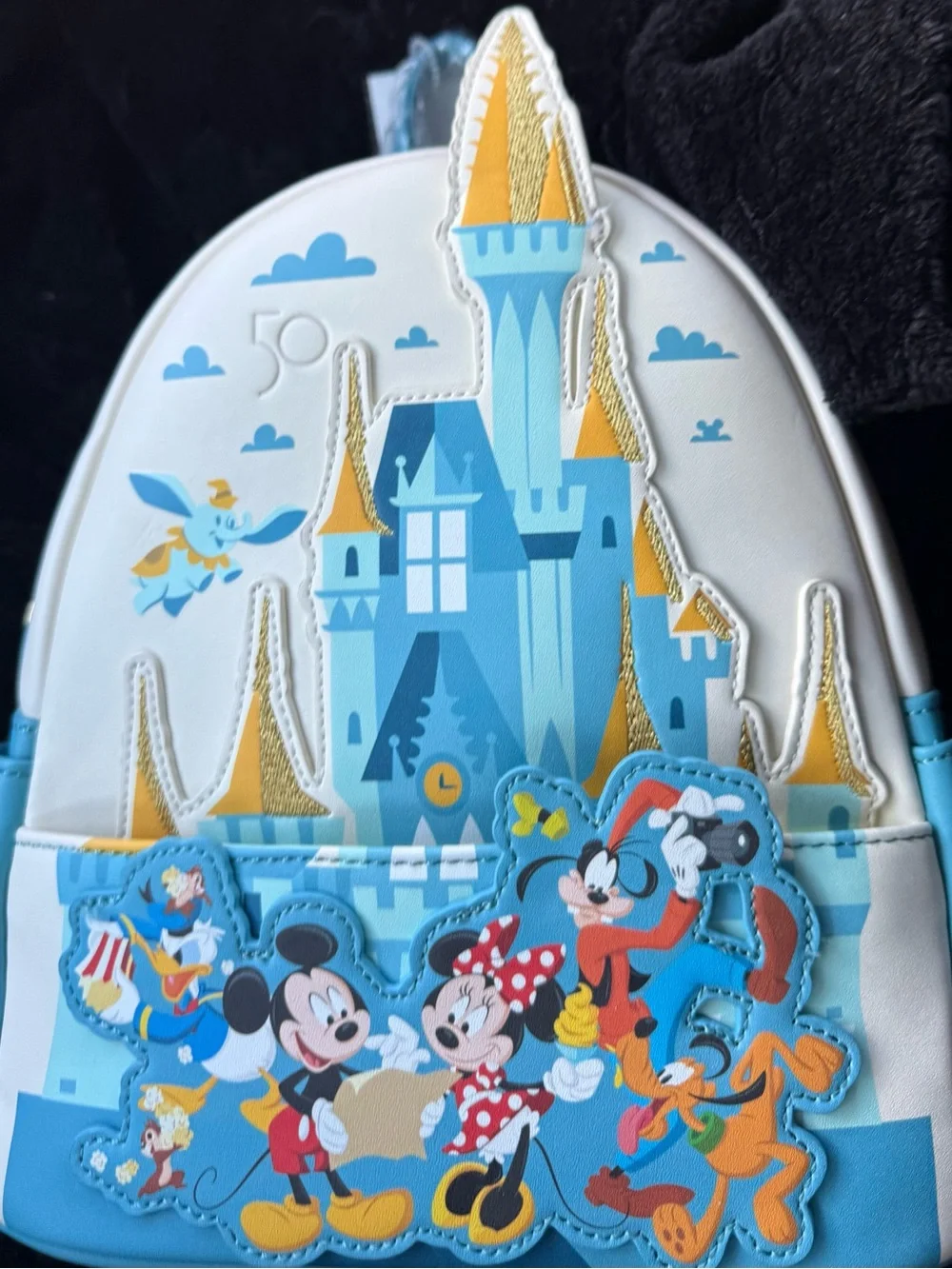 Loungefly Walt Disney World 50th Anniversary 2022 Mini Backpack Blue #Disney #50